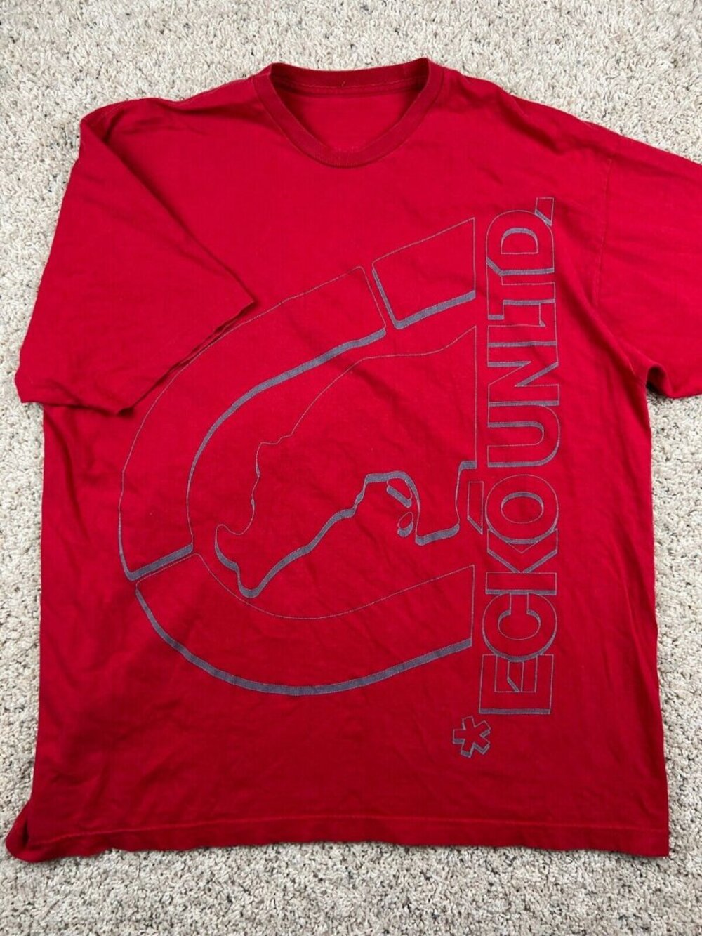 Ecko Untld. Mens XXL 2XL Short Sleeve T Shirt Red With Big Logo Graphic Print